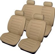 Car Seat Cover Leatherlook Full Set - Beige