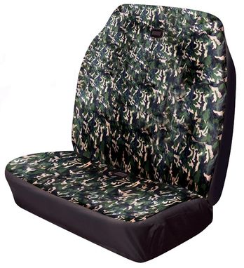 Van Front Double Seat Cover Hi-Back Stretch - Camouflage