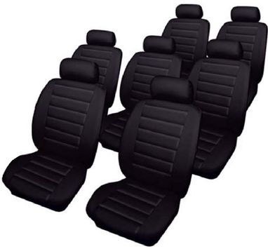 Ford Galaxy (2000-06) Car Seat Covers Leatherlook Full Set - Black