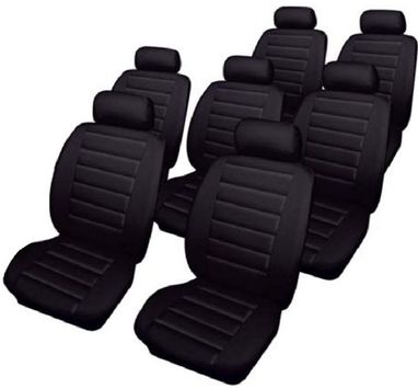 Seat Alhambra 2000-2010 Car Seat Covers Leatherlook Full Set - Black