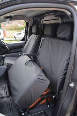 Vauxhall Vivaro 2019+ Driver's Seat and Non-Folding Double Passenger no Worktray and Non-Split Base Seat Covers