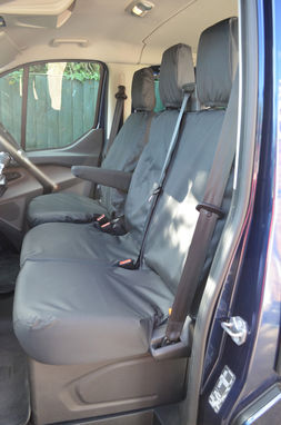 Ford Transit Custom 2013 + Driver's Seat With Armrest And Double Passenger NO Central Work Tray Seat Covers