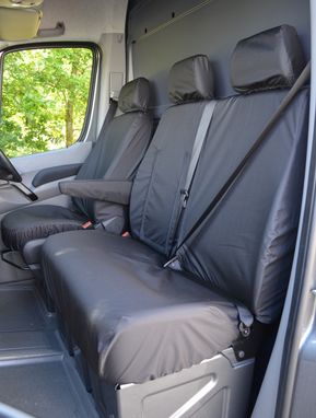 Mercedes Sprinter Van 2010-2018 Driver's Seat And Front Double Passenger Seat With Centre Work Tray Seat Covers