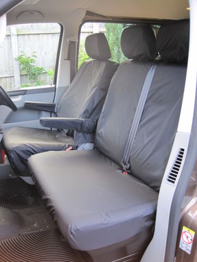 VW Transporter T5 & T6 Van 2010 + Driver's Seat With Armrests Without Worktray And Double Passenger Seat Seat Covers