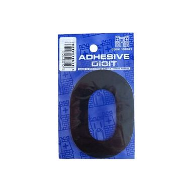 CASTLE PROMOTIONS 0- 3in. Adhesive Digit - Black - Pack Of 12