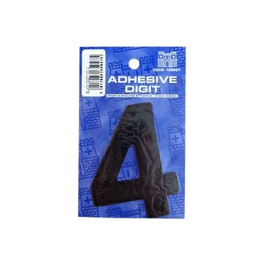 CASTLE PROMOTIONS 4 - 3in. Adhesive Digit - Black - Pack Of 12