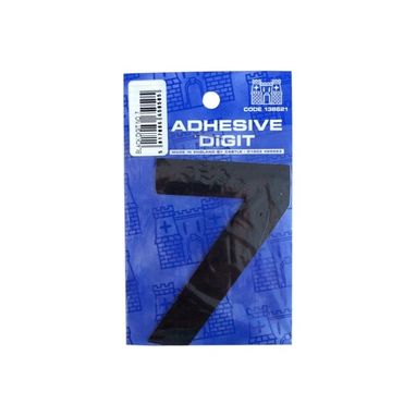CASTLE PROMOTIONS 7 - 3in. Adhesive Digit - Black - Pack Of 12