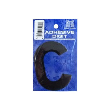 CASTLE PROMOTIONS C - 3in. Adhesive Digit - Black - Pack Of 12