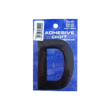 CASTLE PROMOTIONS D - 3in. Adhesive Digit - Black - Pack Of 12