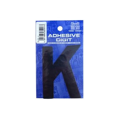 CASTLE PROMOTIONS K - 3in. Adhesive Digit - Black - Pack Of 12