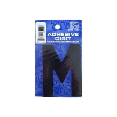 CASTLE PROMOTIONS M - 3in. Adhesive Digit - Black - Pack Of 12