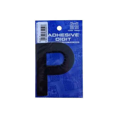 CASTLE PROMOTIONS P - 3in. Adhesive Digit - Black - Pack Of 12
