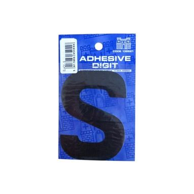 CASTLE PROMOTIONS S - 3in. Adhesive Digit - Black - Pack Of 12