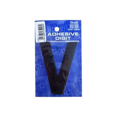 CASTLE PROMOTIONS V - 3in. Adhesive Digit - Black - Pack Of 12