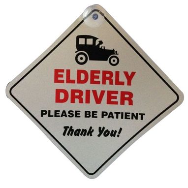 CASTLE PROMOTIONS Suction Cup Diamond Sign - White - Elderly Driver