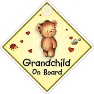 CASTLE PROMOTIONS Suction Cup Diamond Sign - Grandchild On Board