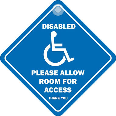CASTLE PROMOTIONS Suction Cup Diamond Sign - Disabled please allow room for access