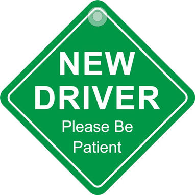 CASTLE PROMOTIONS Suction Cup Diamond Sign - New driver please be patient