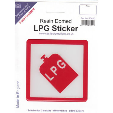 CASTLE PROMOTIONS Outdoor Vinyl Sticker - LPG On Board Domed Resin Sticker