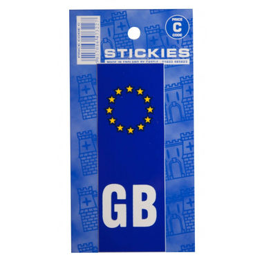 CASTLE PROMOTIONS Number Plate Sticker - Blue - Euro Plate & GB