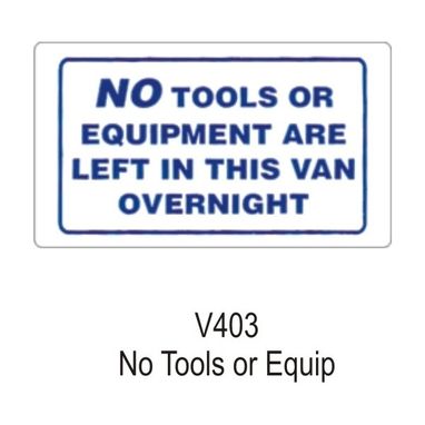 CASTLE PROMOTIONS Outdoor Vinyl Sticker - White - No Tools Or Equipment In Van