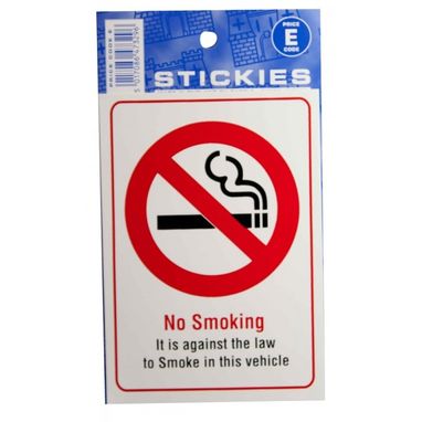 CASTLE PROMOTIONS Outdoor Vinyl Sticker - No Smoking In This Vehicle