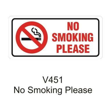 CASTLE PROMOTIONS Outdoor Vinyl Sticker - White - No Smoking Please