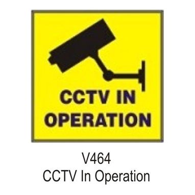 CASTLE PROMOTIONS Outdoor Vinyl Sticker - Yellow - Cctv In Operation