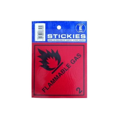 CASTLE PROMOTIONS Outdoor Vinyl Sticker - Red - Flammable Gas