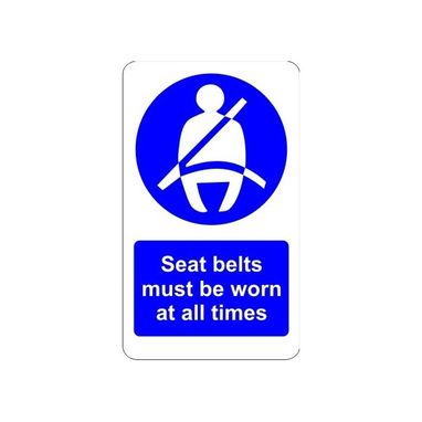 CASTLE PROMOTIONS Indoor Vinyl Sticker - Seatbelt Must Be Worn At All Times