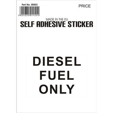 CASTLE PROMOTIONS Outdoor Vinyl Sticker - Black - Diesel Fuel Only