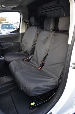 Peugeot Partner 2018+ Front Pair (No Armrests) Integral Headrest on Passenger Seat Covers