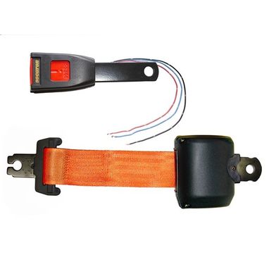 SECURON Seat Belt - Retracting Lap & Electric Switch Buckle - Orange
