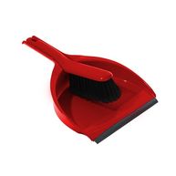 CLEENOL Hygiene Dustpan & Stiff Brush - Red