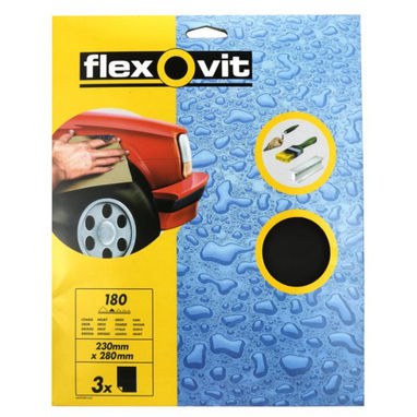 FLEXOVIT Wet & Dry Paper - P180 - Pack Of 3