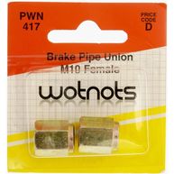 WOT-NOTS Brake Pipe Unions - Female M10 x 1 Pitch - Pack Of 2