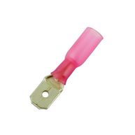 CONNECT Wiring Connectors - Red - Heat Shrink Male Slide-on - 6.3mm - Pack Of 25