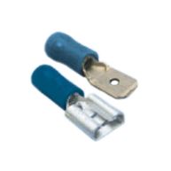 WOT-NOTS Wiring Connectors - Blue - Male/Female Slide-On - 6.3mm - Pack of 15
