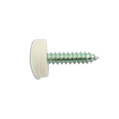 CONNECT Number Plate Security Caps & Screws - White - Pack Of 100