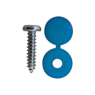 PEARL CONSUMABLES Number Plate Caps & Screws - Blue - Pack of 50