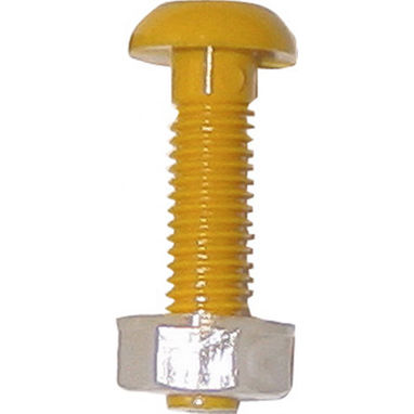 PEARL CONSUMABLES Number Plate Screws & Nuts - Long - Yellow - Pack of 50