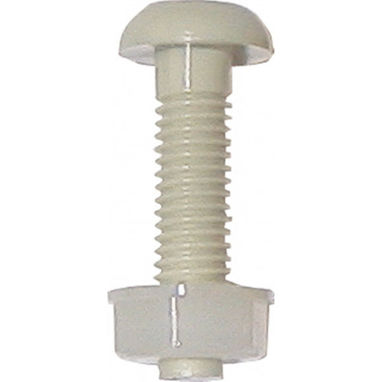 PEARL CONSUMABLES Number Plate Screws & Nuts - Long - White - Pack of 50