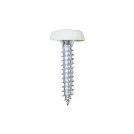 PEARL CONSUMABLES Number Plate Plastic Top Screws - White - Pack Of 50