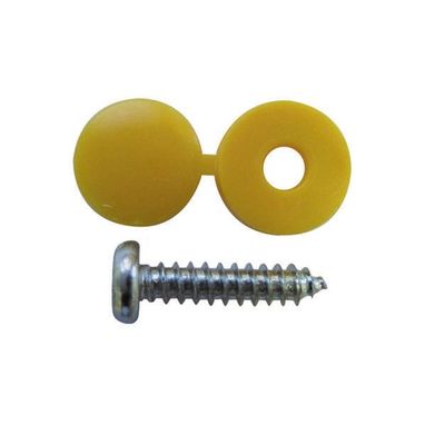 WOT-NOTS Number Plate Cap & Screw - Yellow