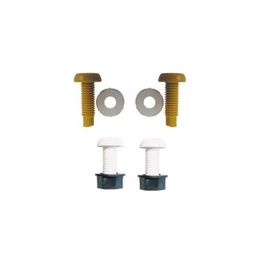 WOT-NOTS Number Plate Screws & Nuts - White & Yellow - M6 x 23mm - Pack Of 4