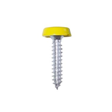 WOT-NOTS Number Plate Plastic Top Screw - Yellow - Pack Of 2