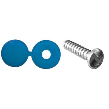 WOT-NOTS Number Plate Security Screws & Caps - Blue