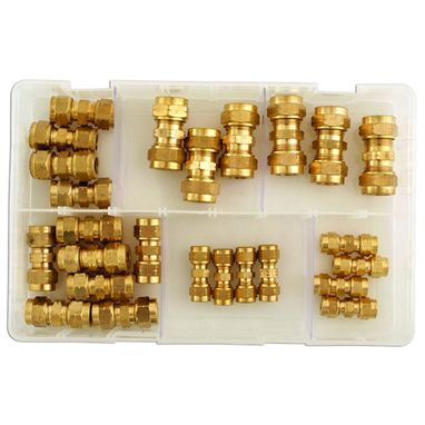 CONNECT Pipe Connectors - Assorted Brass - Metric - Box Qty 25