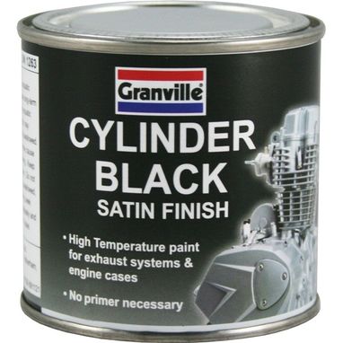 GRANVILLE High Temperature Cylinder Paint - Black Satin - 250ml