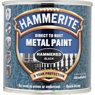 HAMMERITE Direct To Rust Metal Paint - Hammered Black - 250ml
